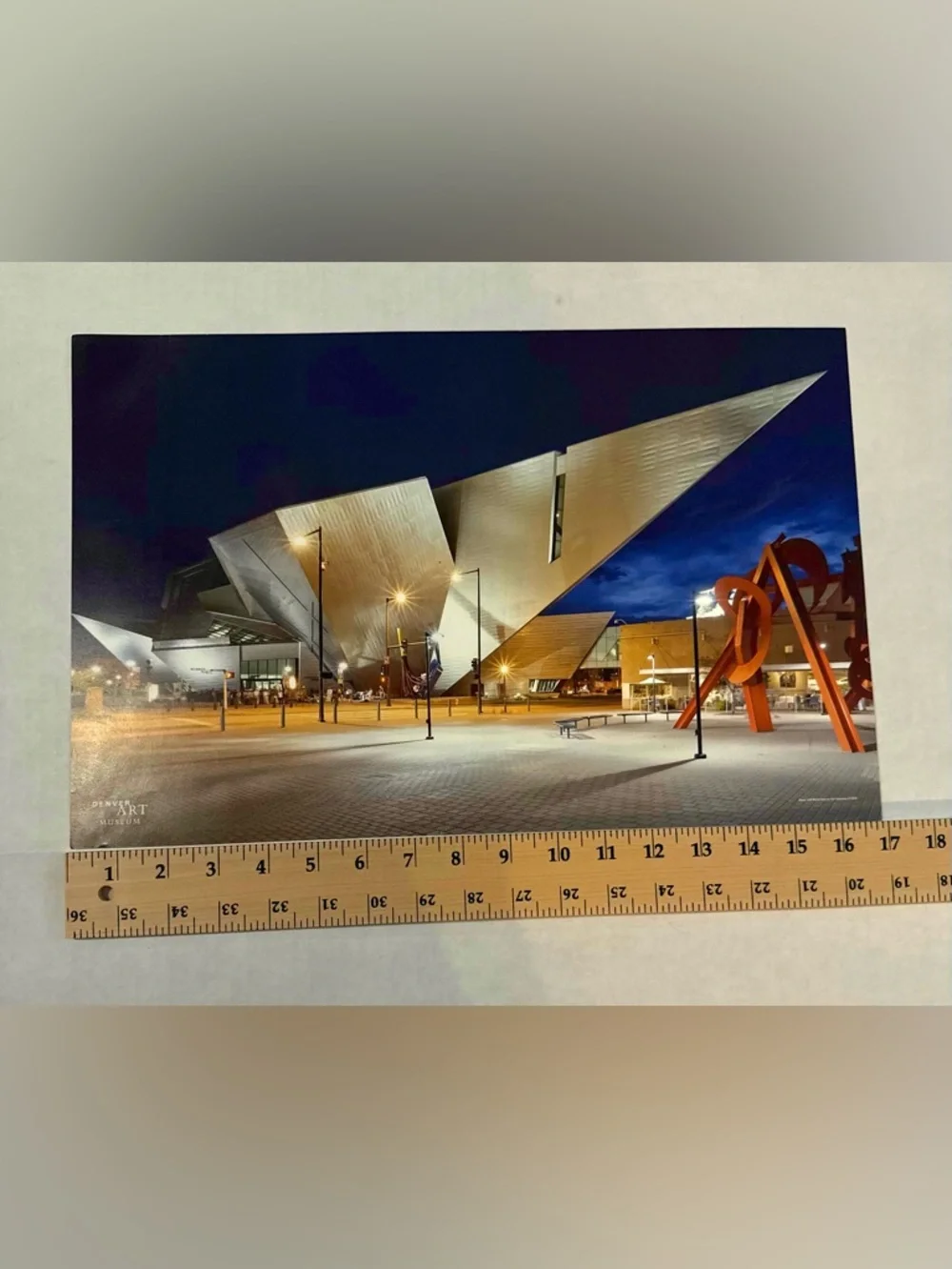 Denver Art Museum Hamilton Building at Night Poster Print 17 x 11 inches